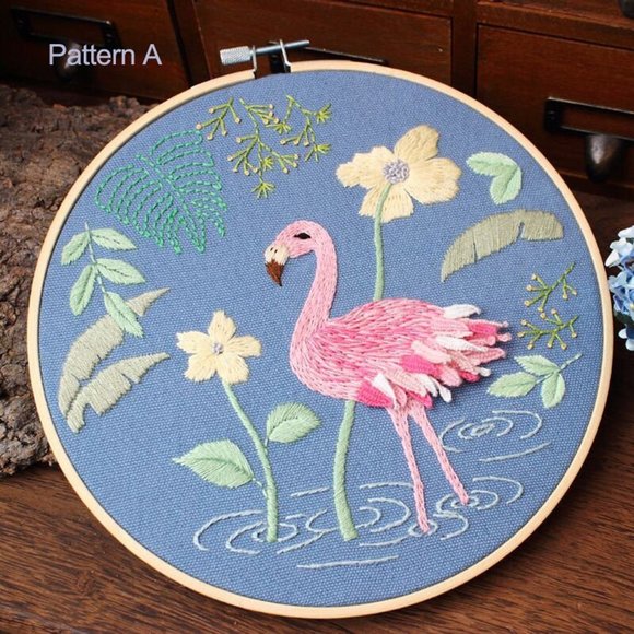🎈3 for $25🎈Flamingo Embroidery Kit Full Kit, DYI - Picture 1 of 4